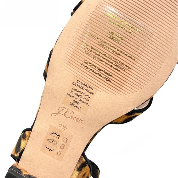 NWT J.Crew Abbie Cross-Strap Sandal in Leopard Calf Hair Leather Size 7.5 - Picture 9 of 9